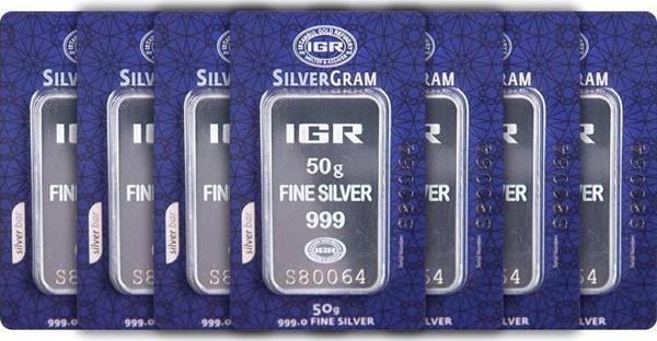 RimaGold 7 Adet İAR 50 Gr Gümüş Külçe - Image 1