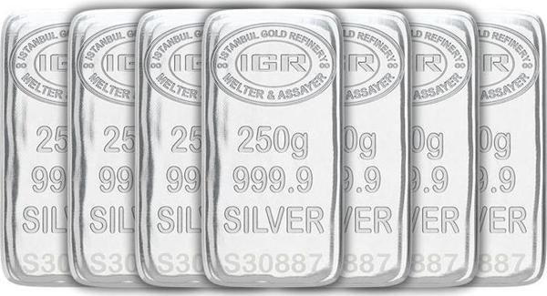 RimaGold 7 Adet İAR 250 Gr Gümüş Külçe - Image 1