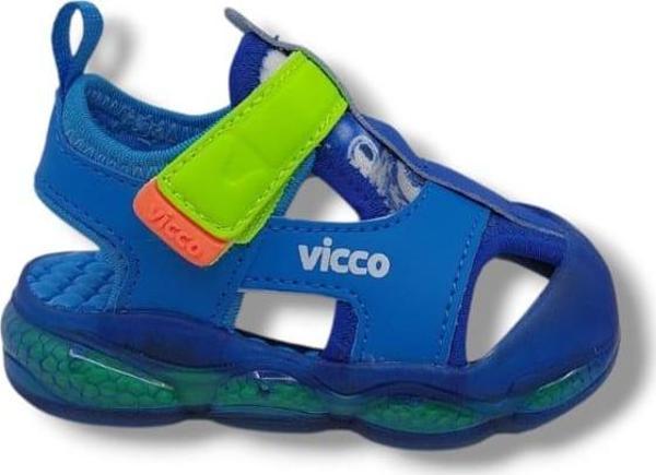 Vicco Live İlk Adım Bebek Saks Mavi Işıklı Sandalet Ayakkabı - Image 1
