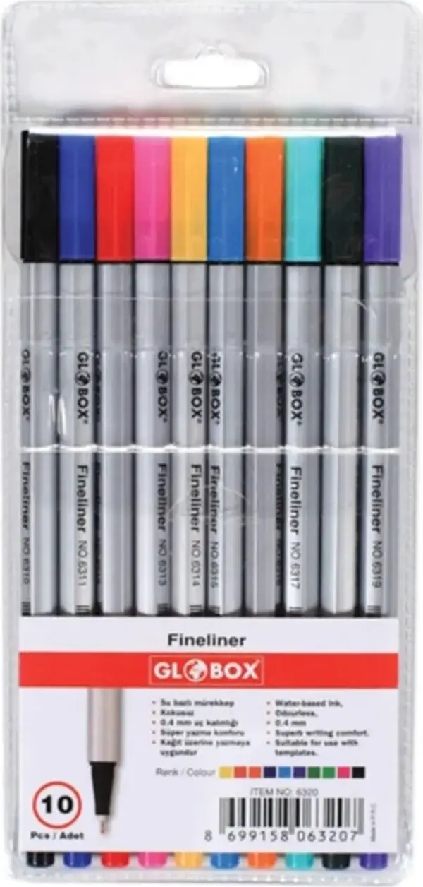 Globox Fineliner Kalem 10 Renk - Image 1