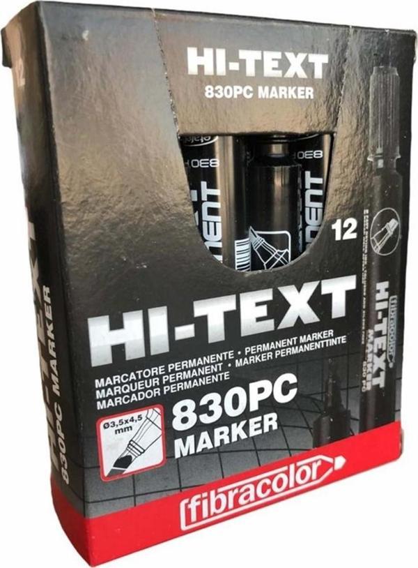 Hi-Text Permanent Marker Kesik Uç Siyah 12 Adet (Kutu) - Image 1