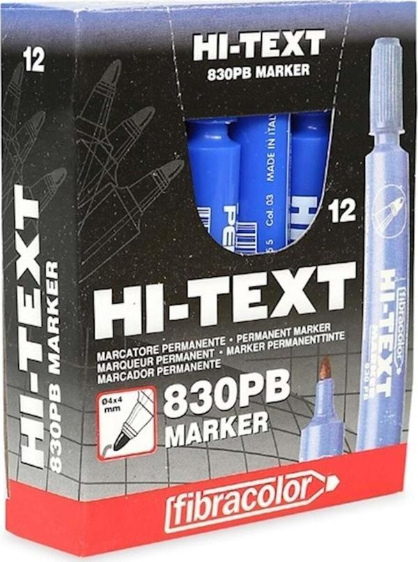 Hi-Text Permanent Marker Yuvarlak Uç Mavi 12 Adet (Kutu) - Image 1