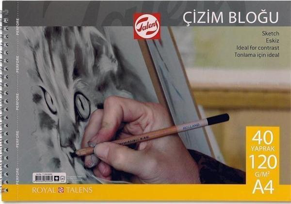 Talens Çizim Bloğu 120gr A4 40yp Spiralli - Image 1