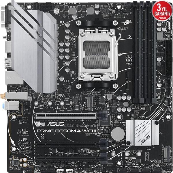 ASUS Prıme B650m-a Wıfı Iı Am5 Ddr5 6400 Dp Hdmı M2 Usb3.2 Aura Rgb 2.5gbit Lan Matx Anakart - Image 1