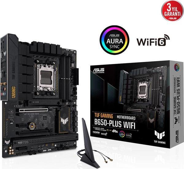Asus Tuf Gaming B650-PLUS WIFI AMD B650 AM5 6400 DDR5 ATX Gaming Anakart (Tuf Gaming B650-PLUS WIFI) - Image 1