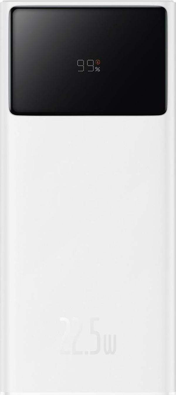 Baseus PPXJ080102 Star-Lord Overseas Edition 30.000 mAh 22.5W Dijital Ekranlı Powerbank Beyaz - Image 1