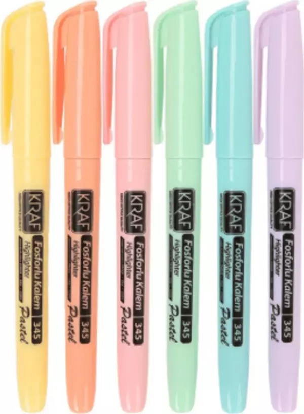 Kraf Fosforlu Kalem Pastel Kalem Tipi 6 Lı - Image 1