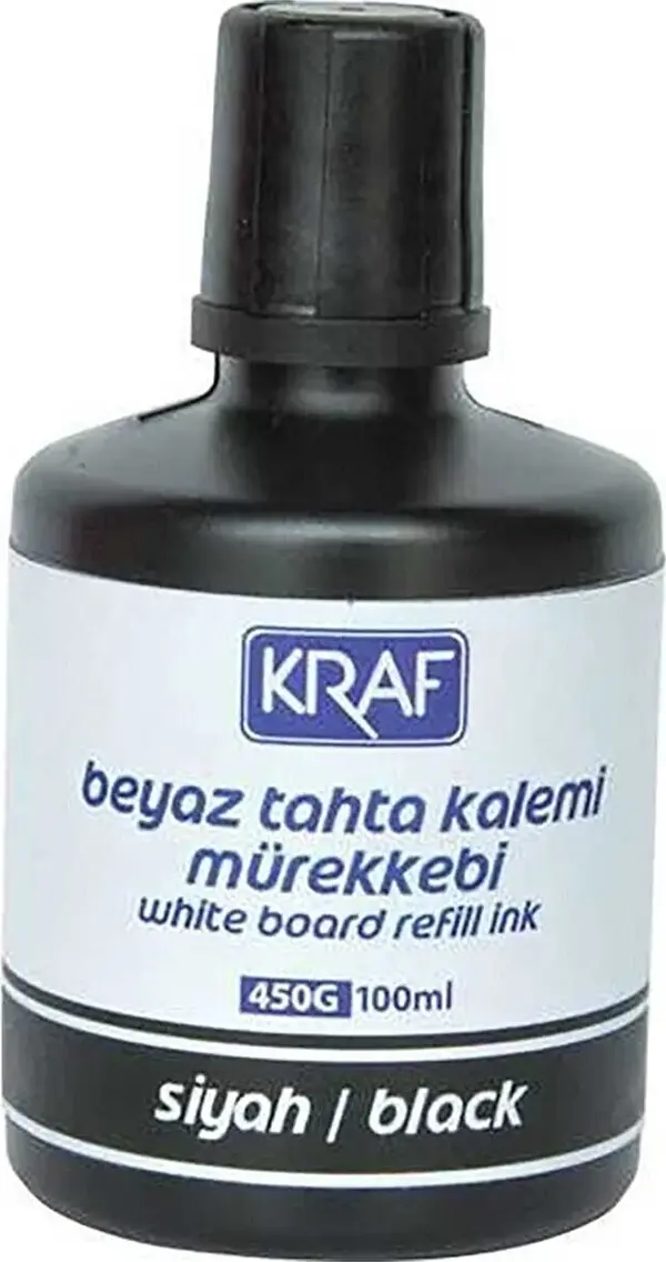 KRAF Beyaz Tahta Kalemi Mürekkebi 100 ml Siyah - Image 1