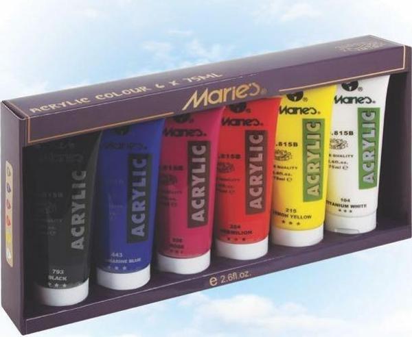 Maries Akrilik Boya 6*75 ml - Image 1