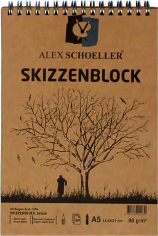 Alex Schoeller Kraft Üstten Spiralli Eskiz Blok 90gr A5 60 Yaprak - Image 1