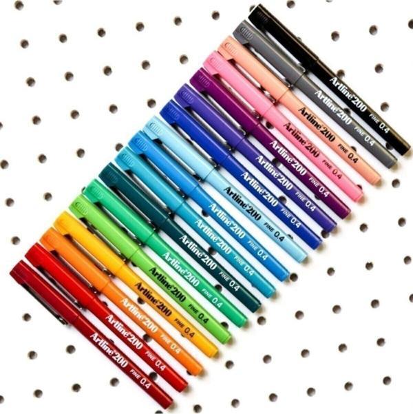Artline 200 Fineliner 0.4 Mm Ince Uçlu Yazı Ve Çizim Kalemi 10 Renk (10 ADET KALEM) - Image 1