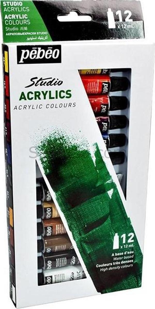 Pebeo Studio Akrilik Boya Set 12 X 12ml - Image 1
