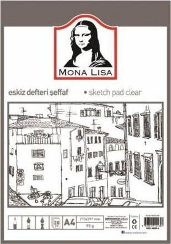Südor Mona Lisa Eskiz Defteri Şeffaf 95 Gr. 20 Yaprak - Image 1