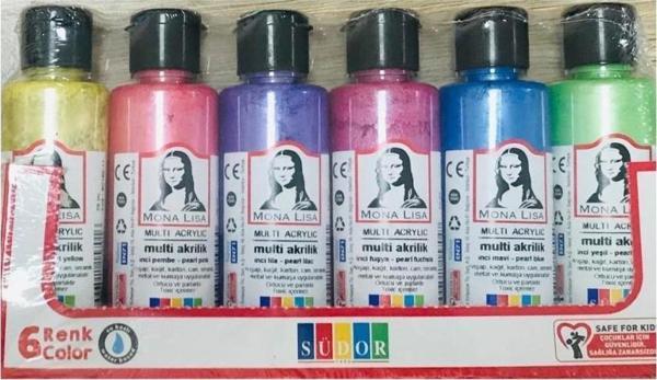 Südor Mona Lisa Multi Akrilik Boya 6 Metalik Renk x 70 ml Şişe SD1006I - Image 1
