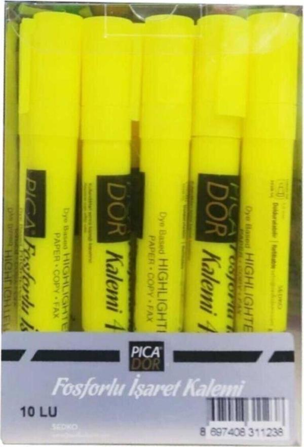 Picador Fosforlu Kalem Sarı 421 10 Lu (1 PAKET 10 ADET) - Image 1