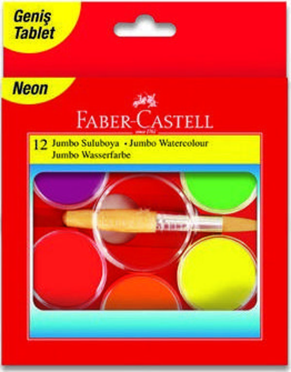 Faber-Castell Jumbo Sulu Boya 2 Katlı 12 Renk - Image 1