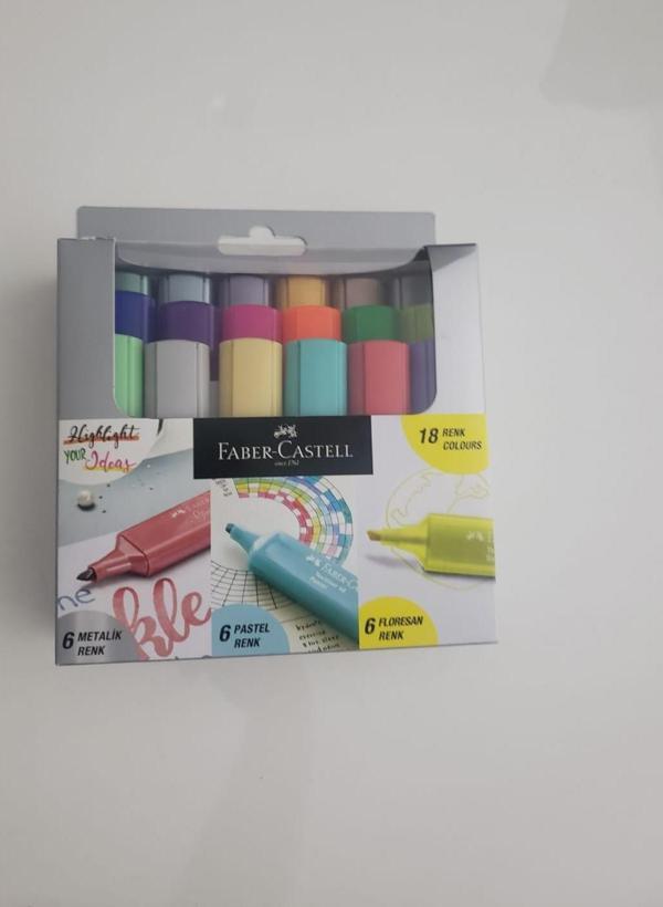 Faber-Castell 18 Renk Fosforlu Kalem Yeni 2022 - Image 1