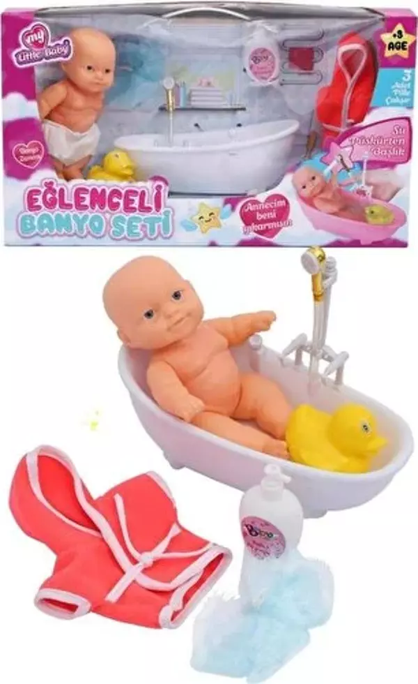 NeUygun Banyo Yapan Et Bebek Gerçek Su Devir Daimli Küvetli Bebek Fıskiyeli Oyuncak - Image 1