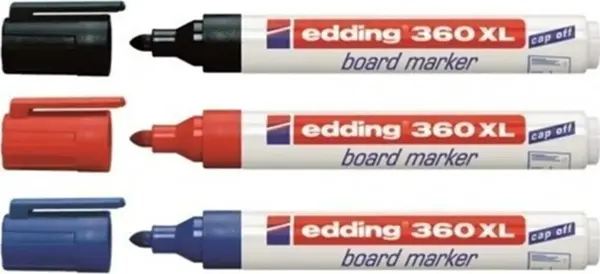 Edding 360 Xl Tahta Kalemi Siyah-mavi-kırmızı 3'lü Paket - Image 1