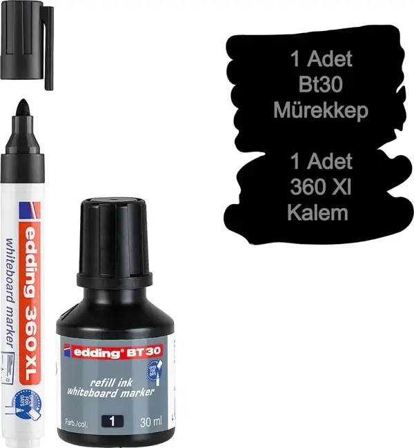 Edding Bt30 Tahta Kalemi Mürekkebi+360Xl Doldurulabilir Tahta Kalemi - Image 1