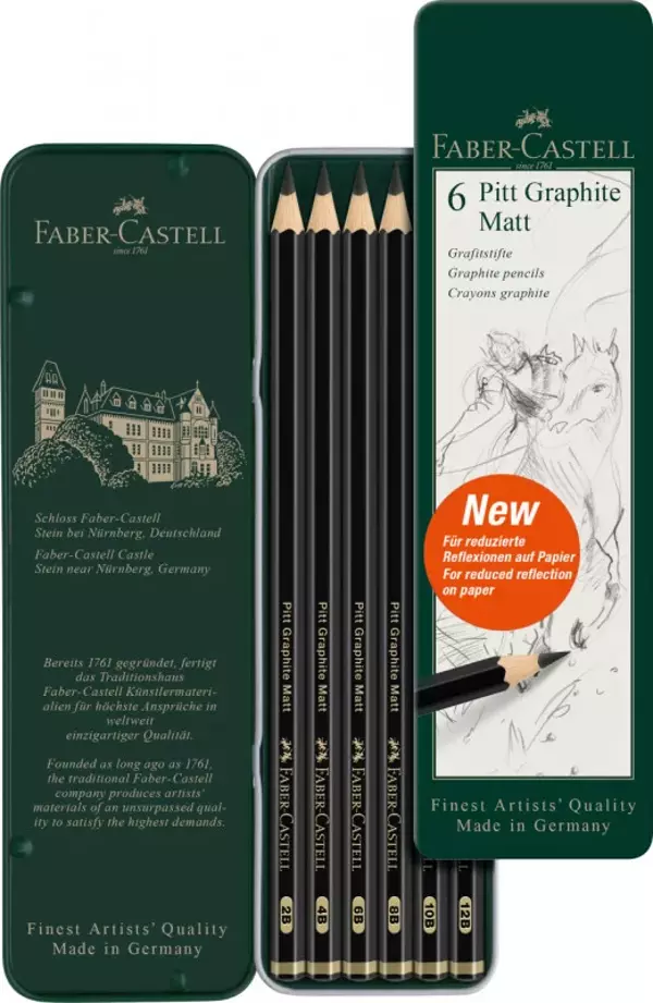 Faber-Castell Pitt Graphite Matt Dereceli Kalem 6lı Set - Image 1