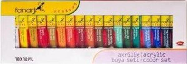 Fanart Academy Akrilik Boya Seti 18x12ml - Image 1