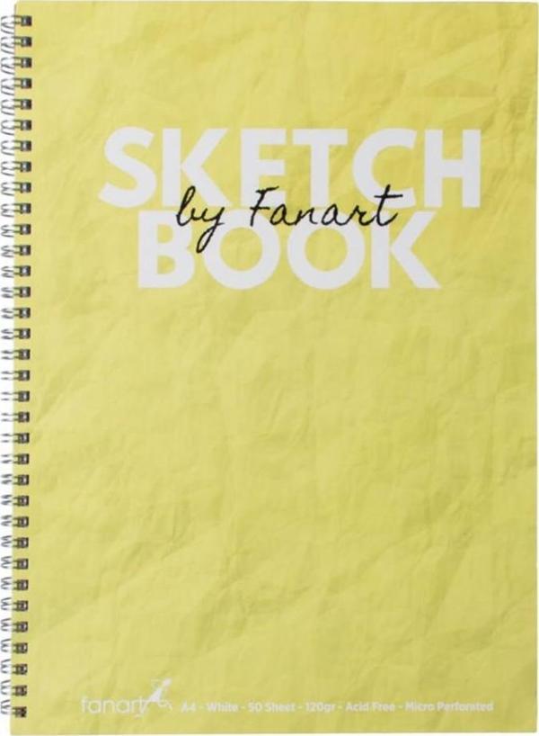 Fanart Academy Sketchbook A4 Spiralli Eskiz Defteri Sarı Kapak - Image 1