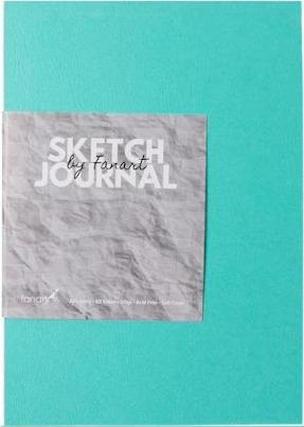 Fanart Sketch Journal A5 Ivory Kağıt Turkuaz Kapak Eskiz Defteri - Image 1
