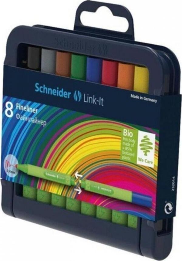 Schneider Link-ıt Bio-plastik Fineliner 0.4 Mm. 8 Renk Yarım Boy - Image 1