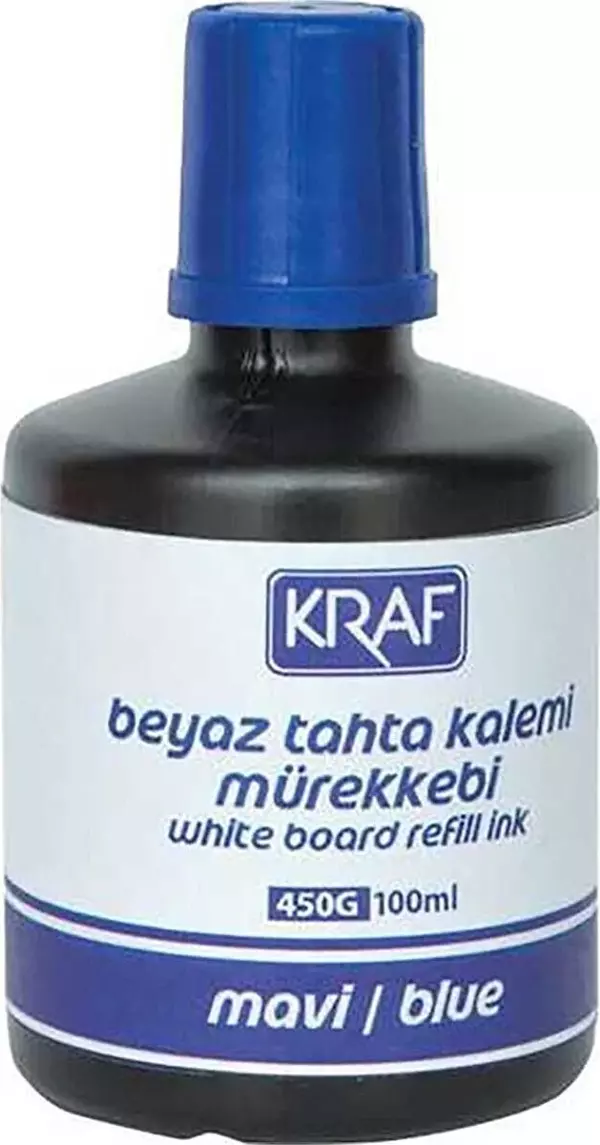 KRAF Beyaz Tahta Kalemi Mürekkebi 100 ml Mavi - Image 1
