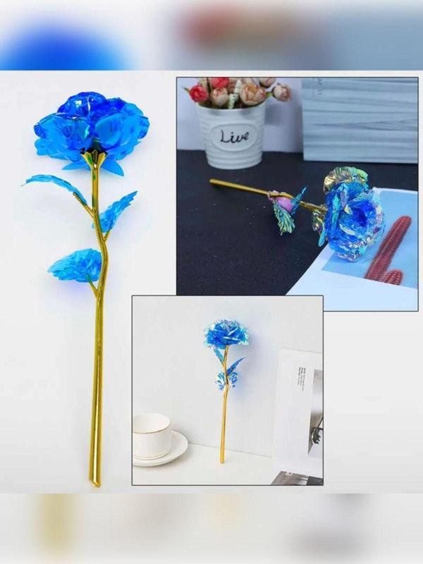 Rkmstore Mavi Sonsuzluk Gülü Hediyelik Gül Dekor Sevgiliye Hediye Anneler Günü Hediyesi Solmayan Gül - Image 1