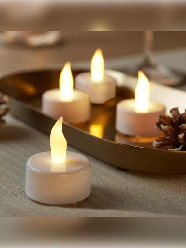 Rkmstore Led Mum 10 Adet Ledli Mum Model Işıklı Tealight Mum Piller Dahil - Image 1