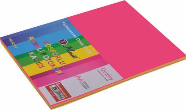Masis Fosforlu Renkli Fotokopi Kağıdı 80gr A4 100lü Pk - Image 1
