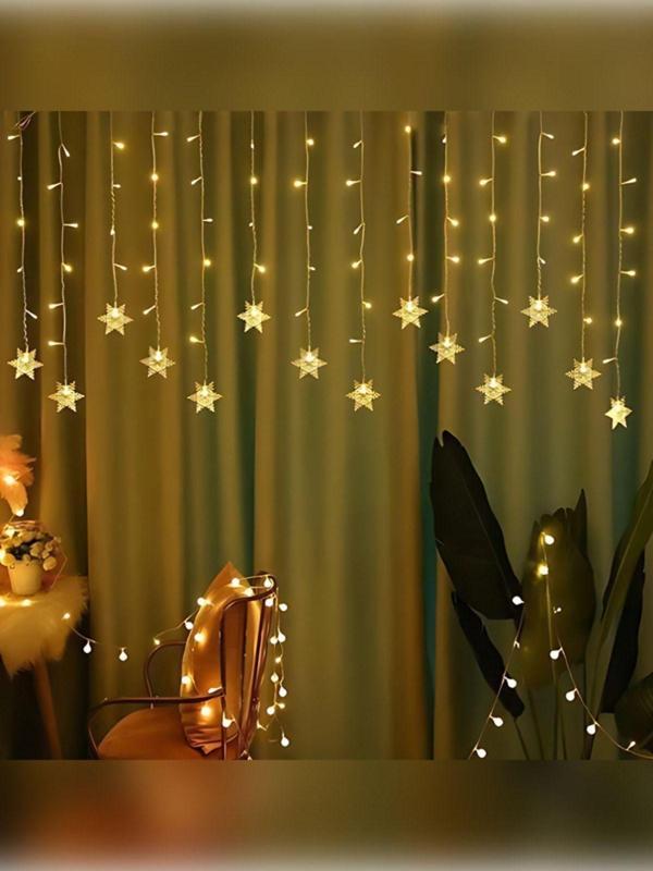 Rkmstore Kar Tanesi Perde Led Günışığı Renk 19 Sarkıt 96 Adet Led - Image 1