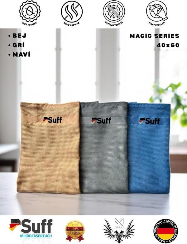 Suff Mikrofiber Bez Cam Ve Tüm Yüzeyler İçin 3 Lü Paket 40X60 Sihirli Seri - Image 1