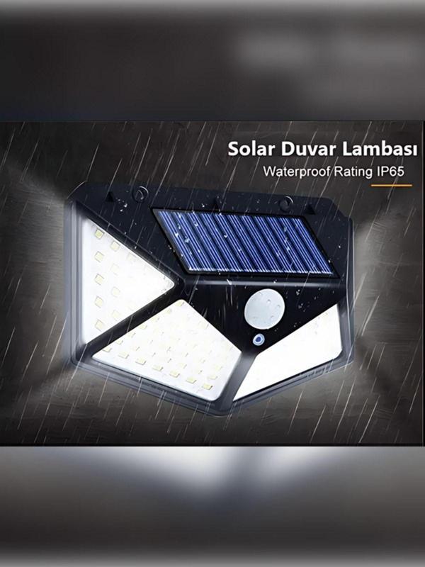 Rkmstore 100 Led Dış Mekan Solar Aydınlatma Solar Lamba Hareket Sensörlü Güneş Enerjili Lamba - Image 1