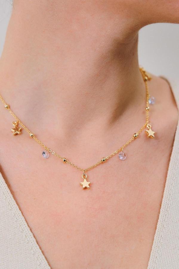 Yıldız Detaylı Ve Zirkon Taşlı Kolye - Image 1