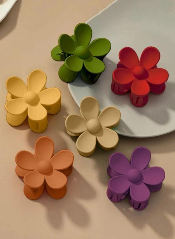 Kadın 6'lı Renkli Pastel Papatya Mandal Toka Seti - Image 1