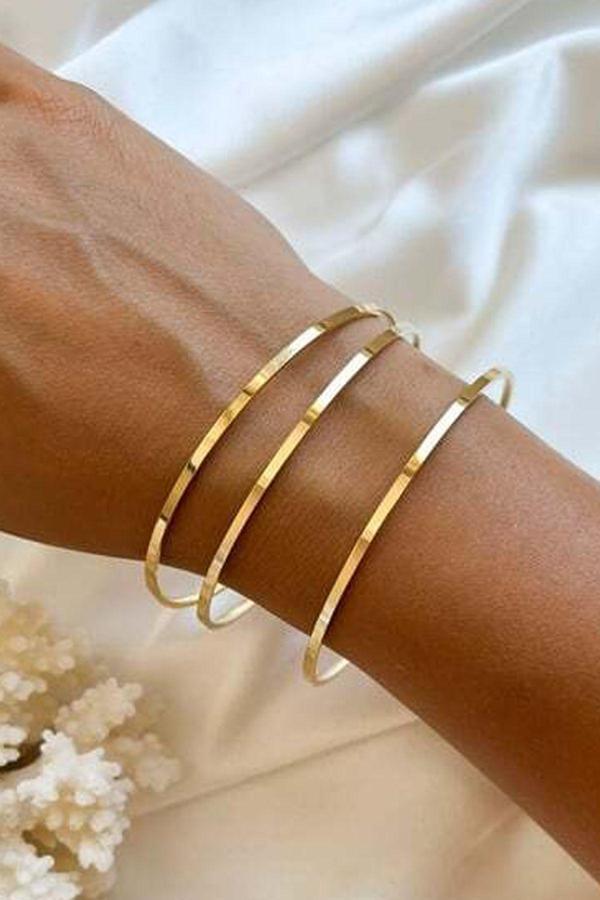 Altın Kaplama 3'lü Ajda Çelik Bileklik 64 MM - Image 1