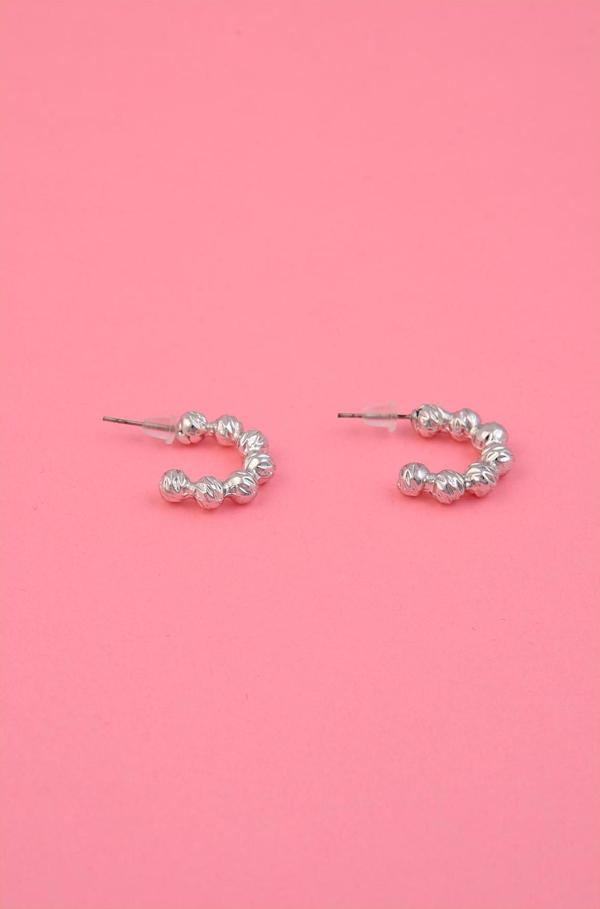 Gümüş Kaplama Bubble Küpe - Image 1