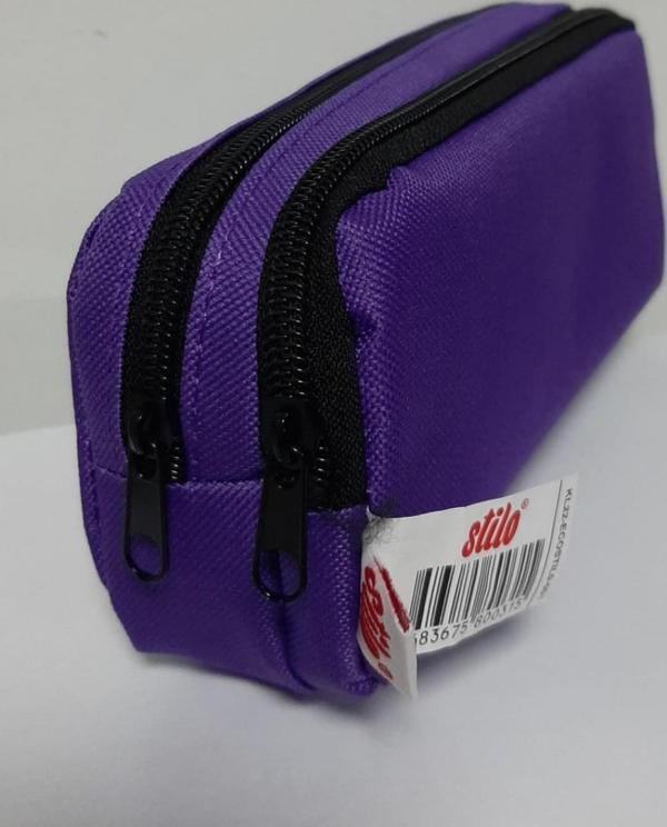 Stilo İki Bölmeli Mor Kalem Çantası - Image 1