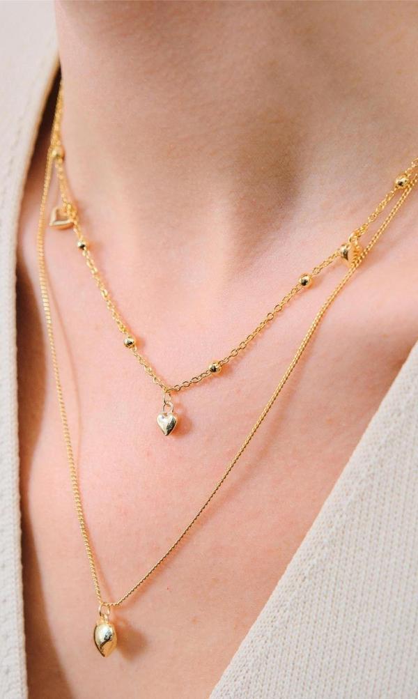 Gold 2'li Kalpli Kolye - Image 1