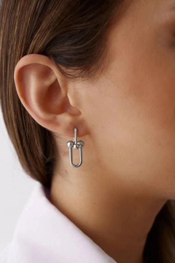 Gümüş Kaplama Tiffany Sallantılı Küpe - Image 1