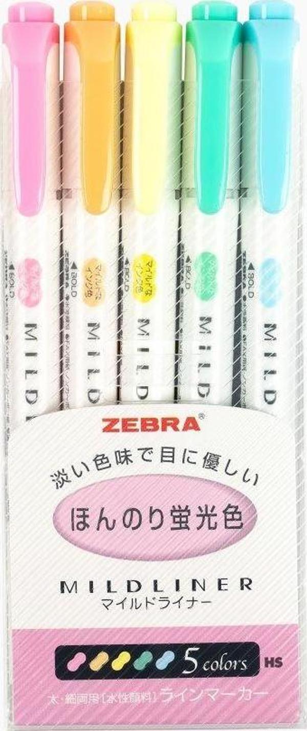 Zebra Mildliner Çift Taraflı İşaretleme Kalemi Pastel Renkler 6608 - Image 1
