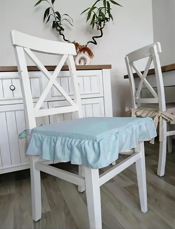 Fırfırlı Sıvı & Leke Itici Iskandinav Sandalye Minderi Bebek Mavi - Image 1