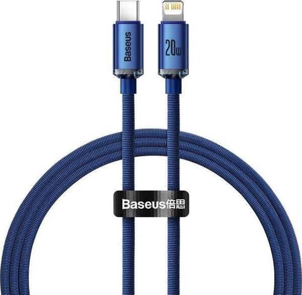 Baseus Crystal Shine 20W 120 cm Type-C to Lightning Şarj Kablosu Mavi - Image 1