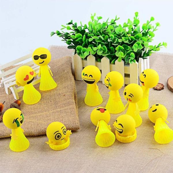 YÜKSEK KALİTE 4 ADET RENKLİ LED IŞIKLI ZIPLAYAN KAFALAR IŞIKLI UÇAN KAFALAR IŞIKLI EMOJİ KAFALAR - Image 1