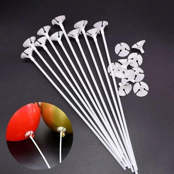 YÜKSEK KALİTE 100 ADET BEYAZ BALON ÇUBUĞU DEKORASYON BALON ÇUBUĞU TÜM BALONLARA UYGUNDUR - Image 1