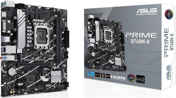 Asus PRIME B760M-K 5333mhz(OC) RGB 1700p mATX DDR5 Anakart - Image 1