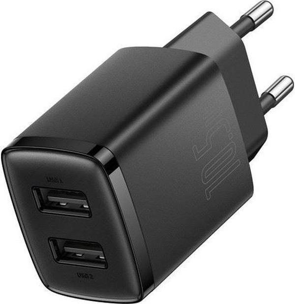 Baseus Compact Charger 2U 10.5W EU Black - Image 1